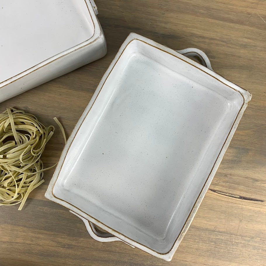 Hand-Formed Casserole Baking Dish | Glacier White
