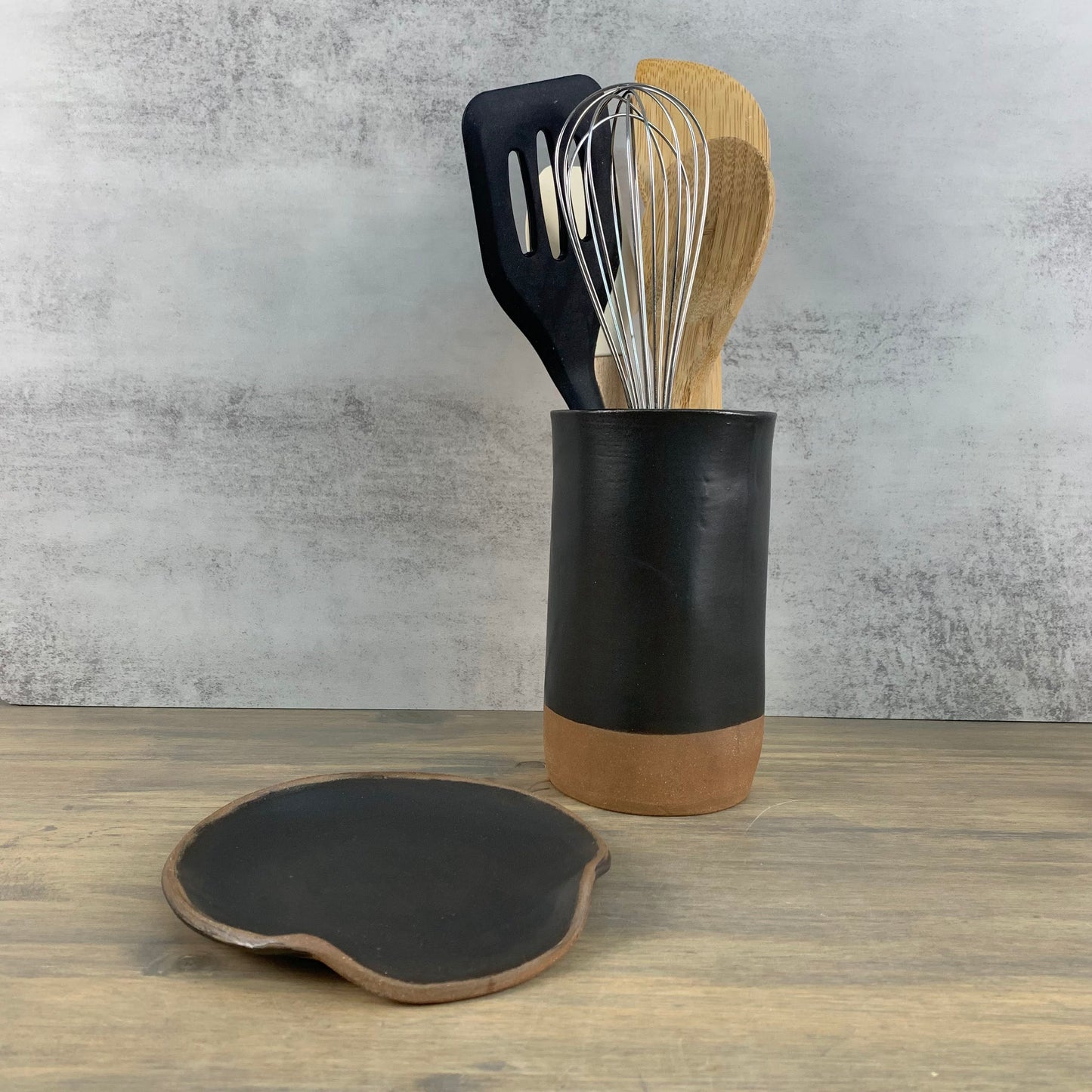 Black Utensil Holder Set