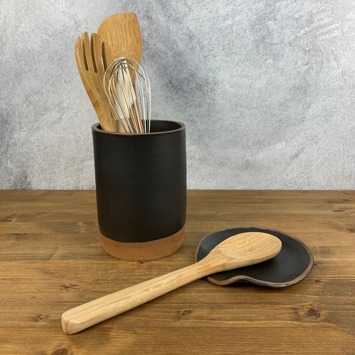 Black Utensil Holder Set