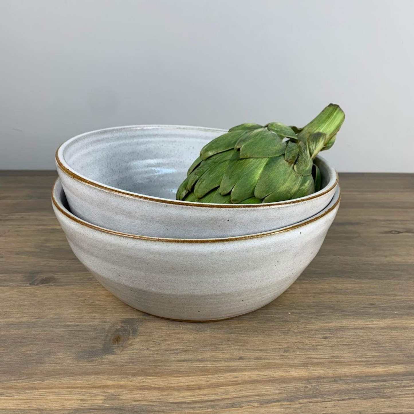 Wheel Thrown Serving Bowl | Glacier White