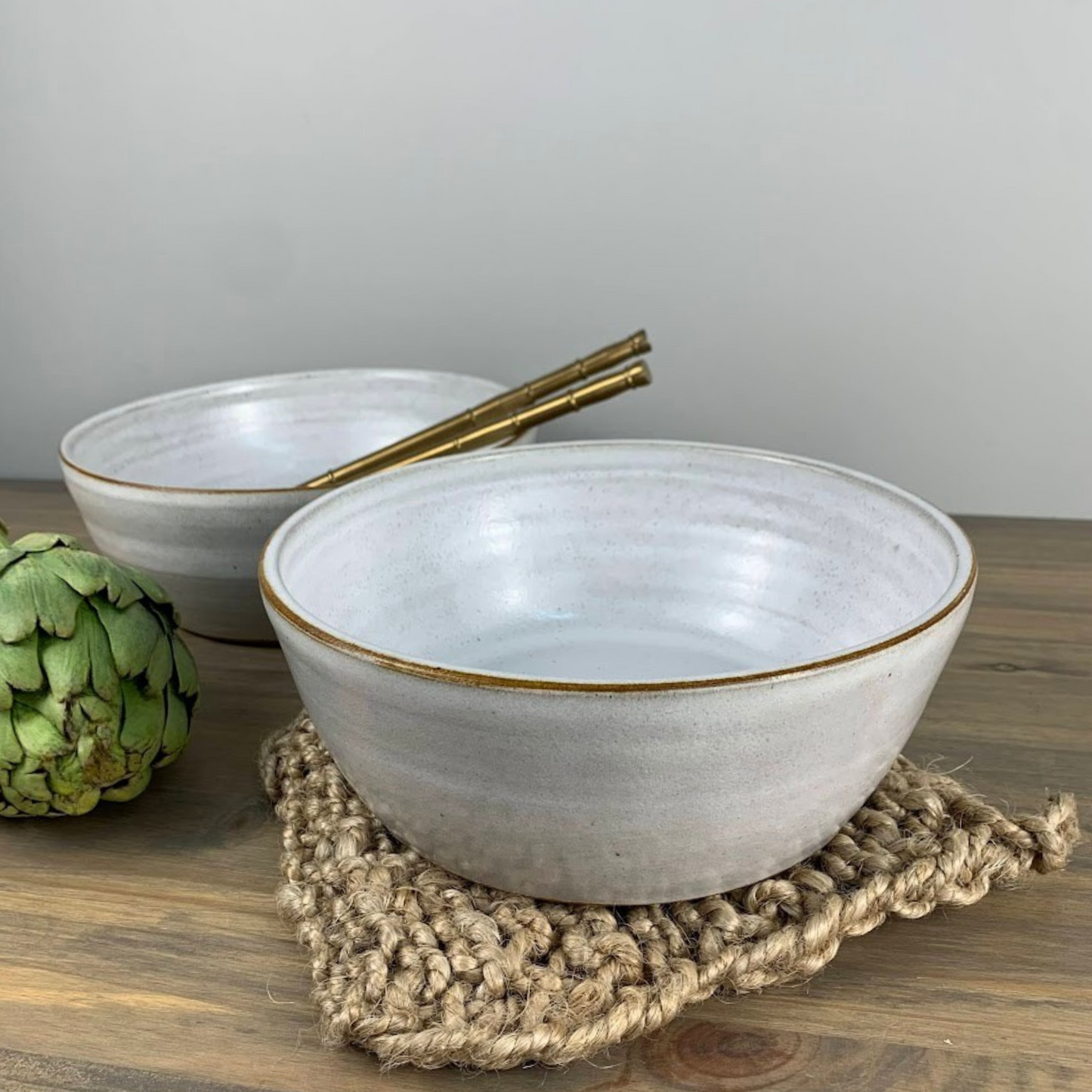 Wheel Thrown Serving Bowl | Glacier White