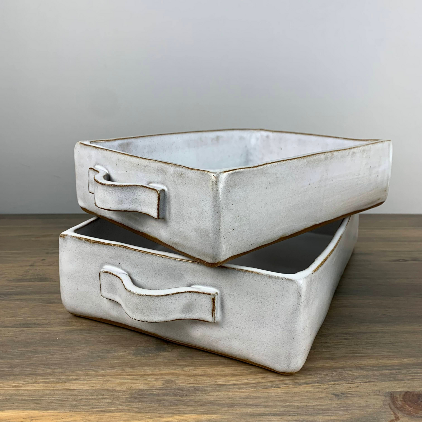 Hand-Formed Casserole Baking Dish | Glacier White