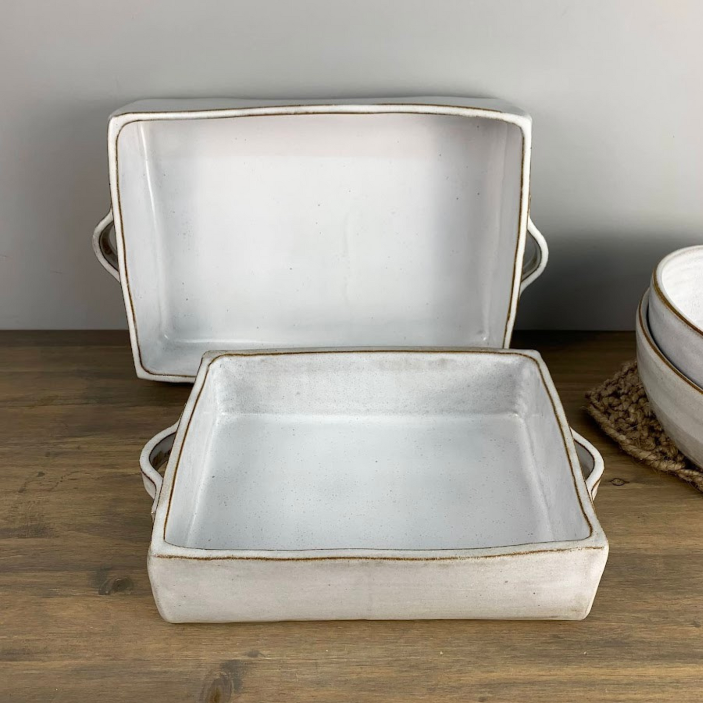 Hand-Formed Casserole Baking Dish | Glacier White