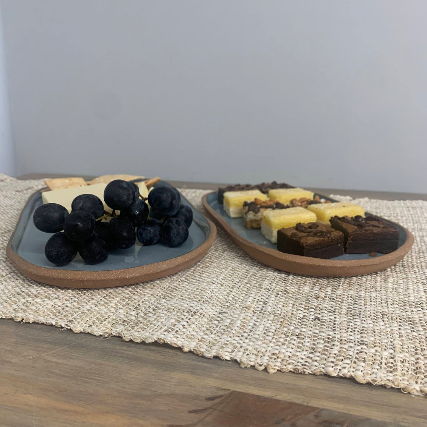 Oval Serving Tray Set | Eggshell Blue |  Handmade Ceramic Appetizer Platters