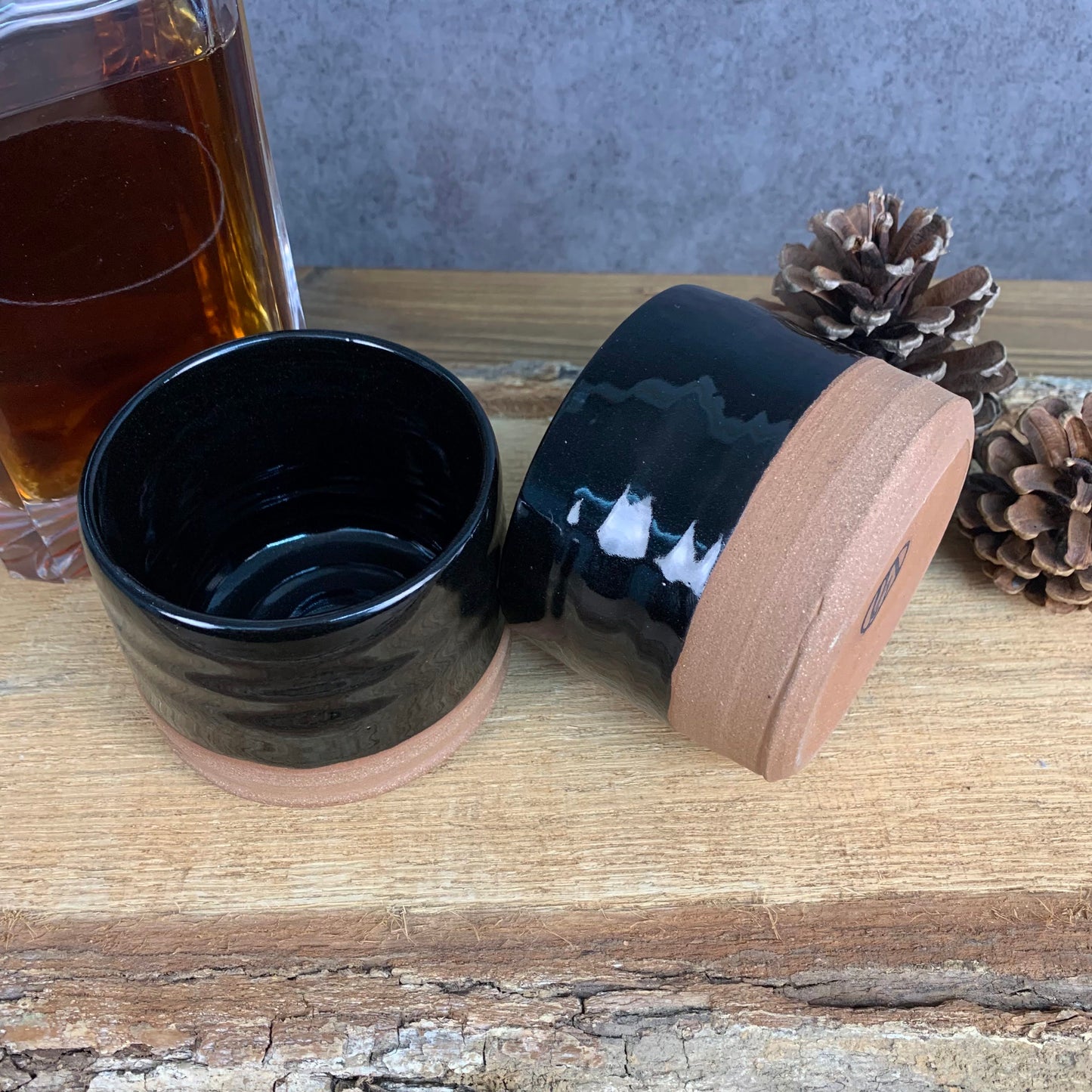 Black Whiskey Tumbler Set