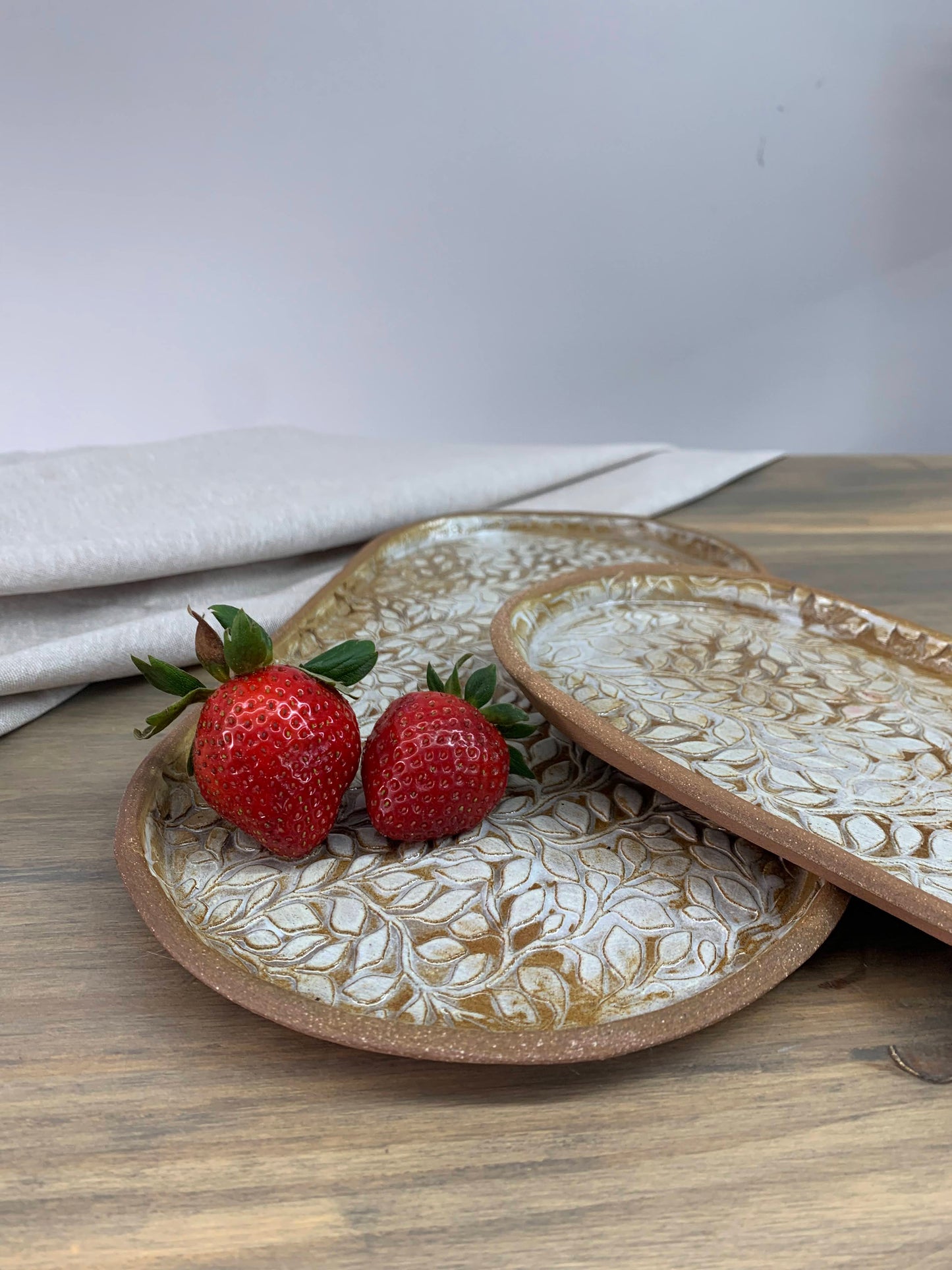 Willow Pottery Oval Serving Tray Set | Handmade Ceramic Appetizer Platters
