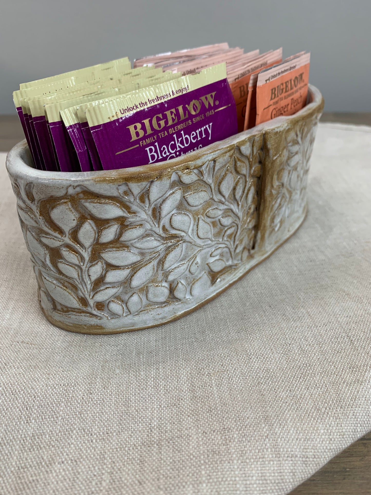 Willow Tea Organizer | Countertop Storage Caddy | Tea Gift
