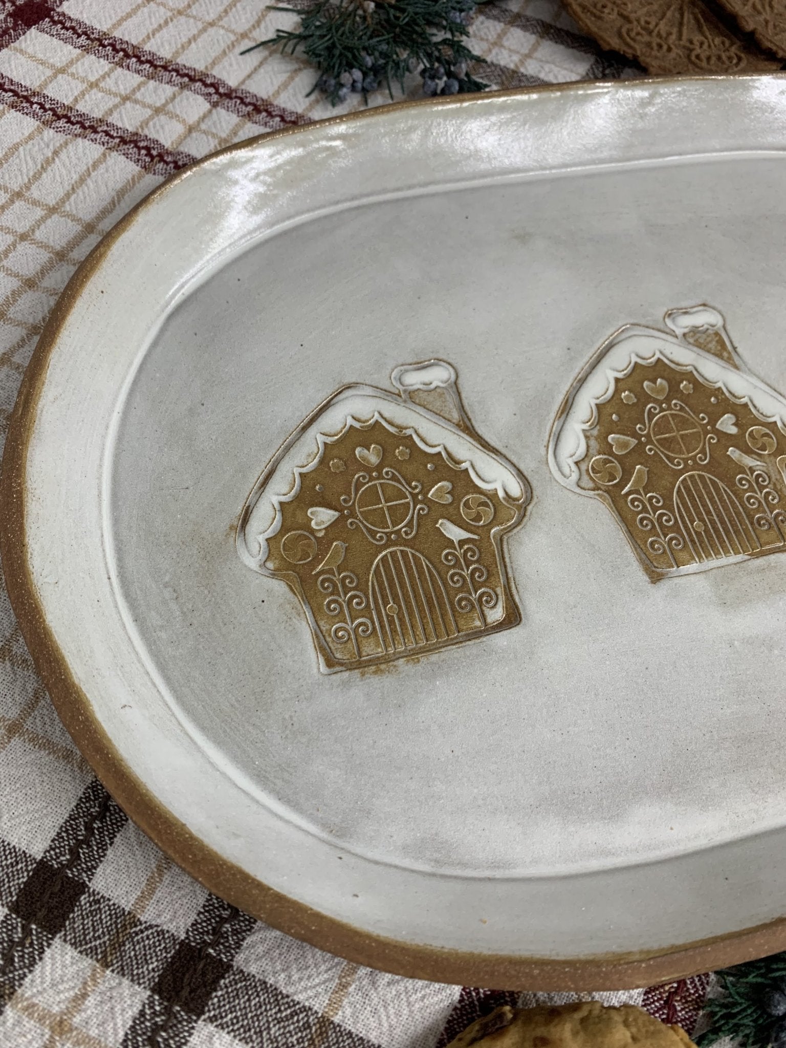Gingerbread House Platter - Elevate Ceramics Co.