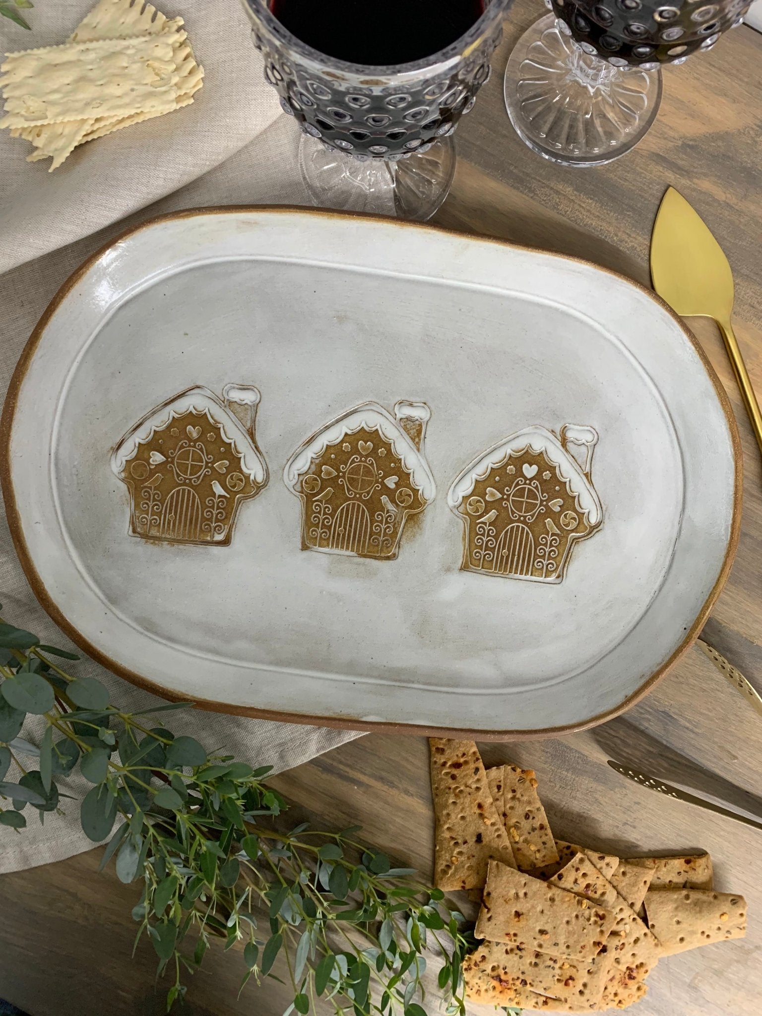 Gingerbread House Platter - Elevate Ceramics Co.