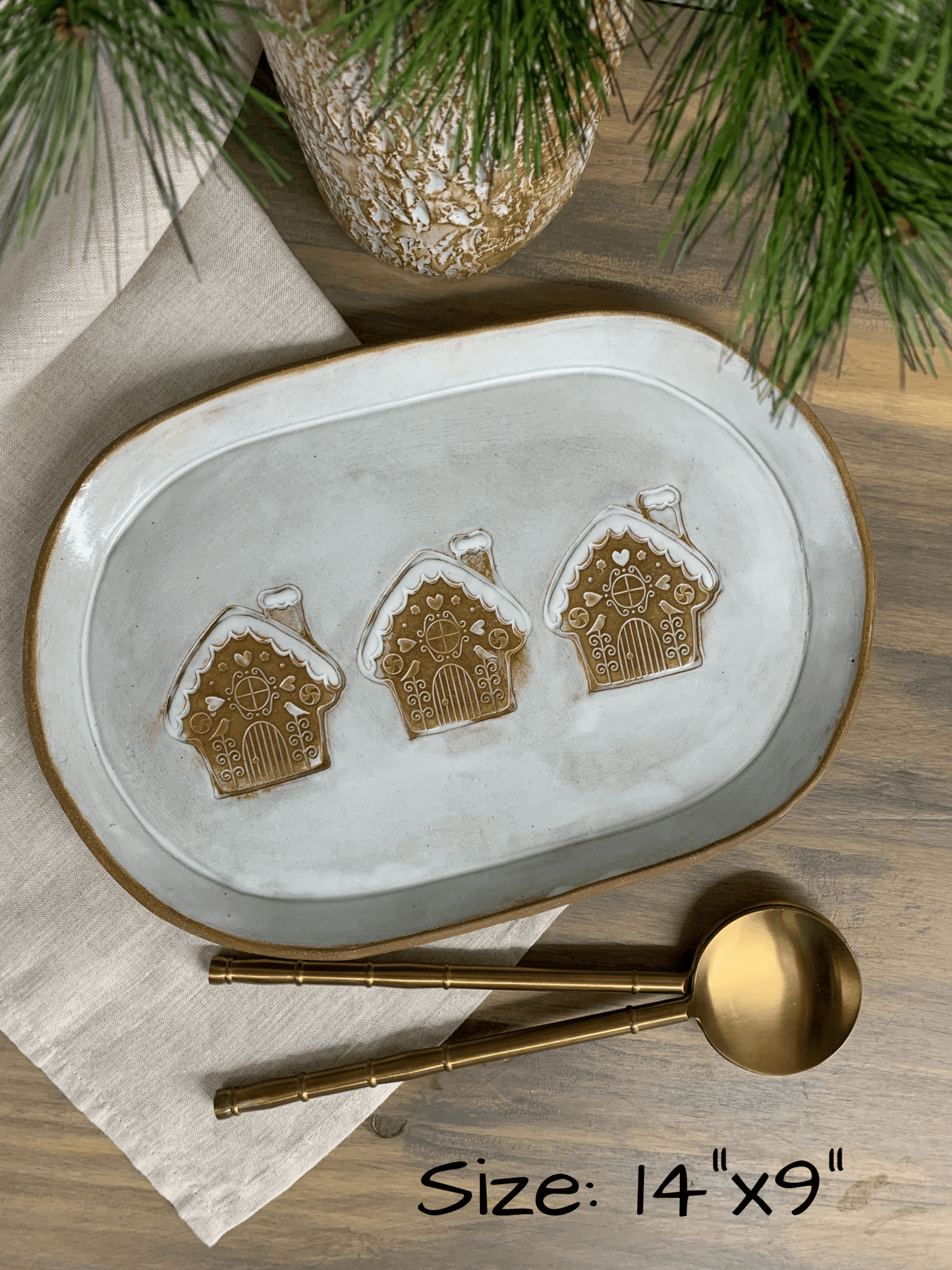 Gingerbread House Platter - Elevate Ceramics Co.