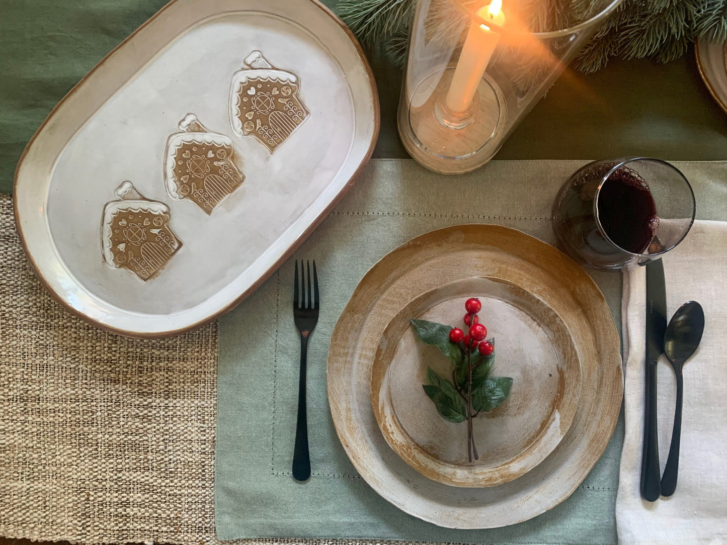 Gingerbread House Platter - Elevate Ceramics Co.