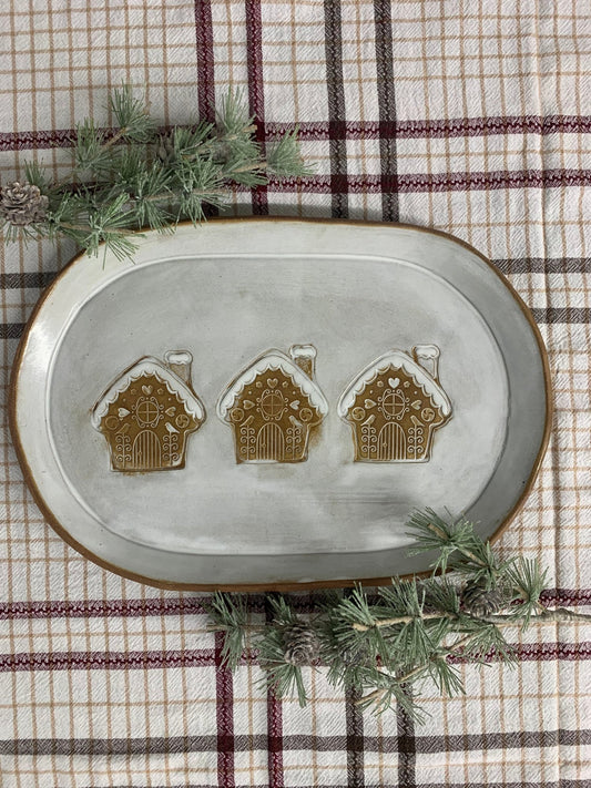 Gingerbread House Platter - Elevate Ceramics Co.