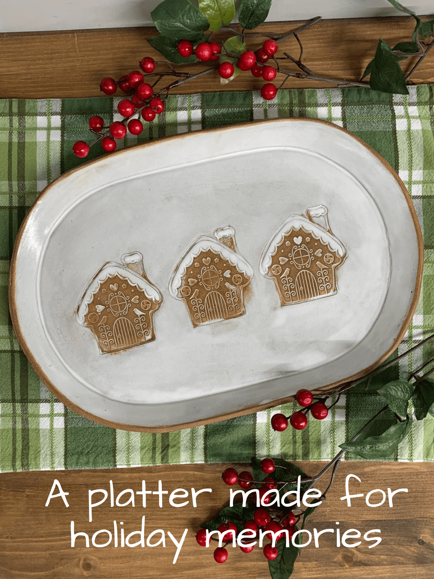 Gingerbread House Platter - Elevate Ceramics Co.