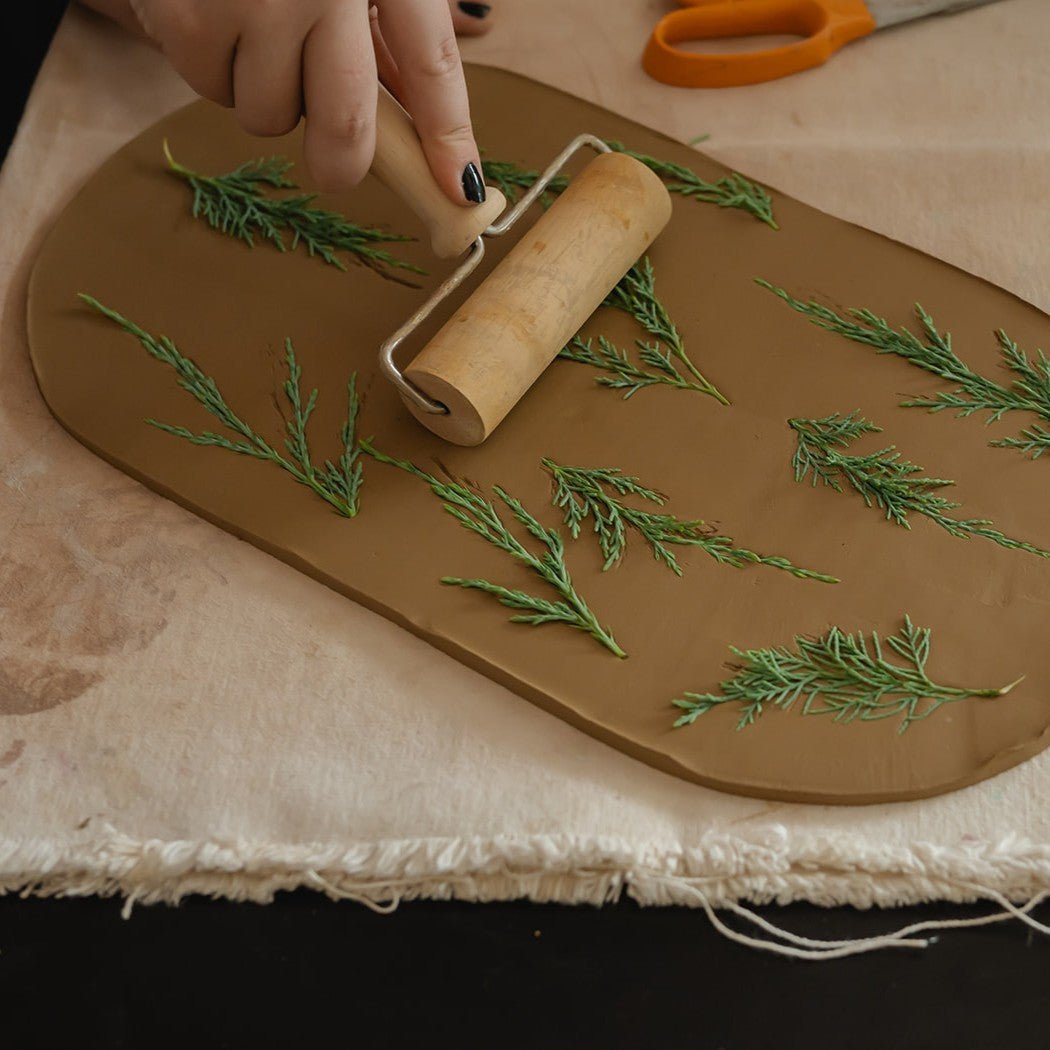 Green Branch & Berry Butter Dish | Botanical Impressions - Elevate Ceramics Co.