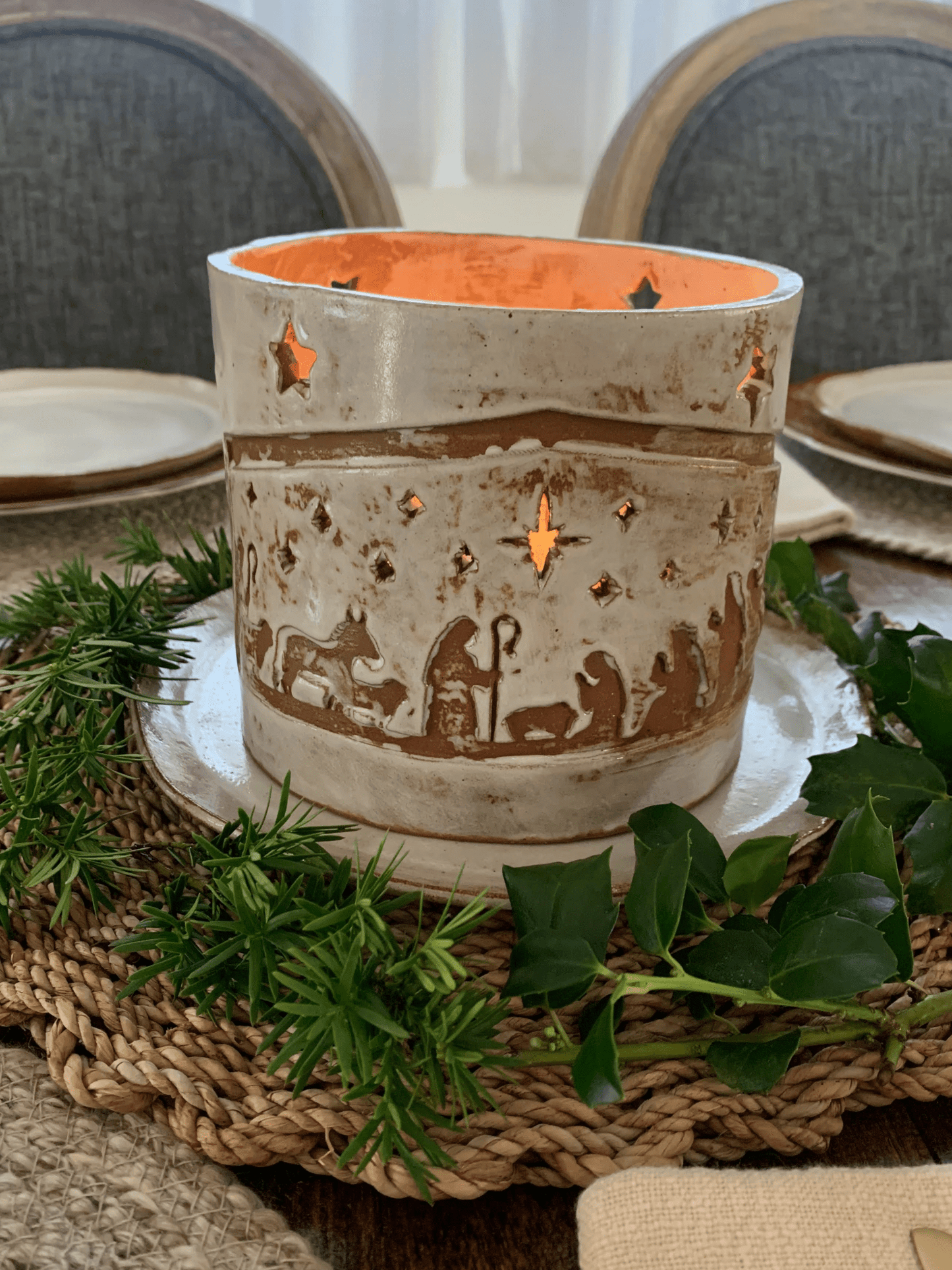 Nativity Lantern Centerpiece - Elevate Ceramics Co.