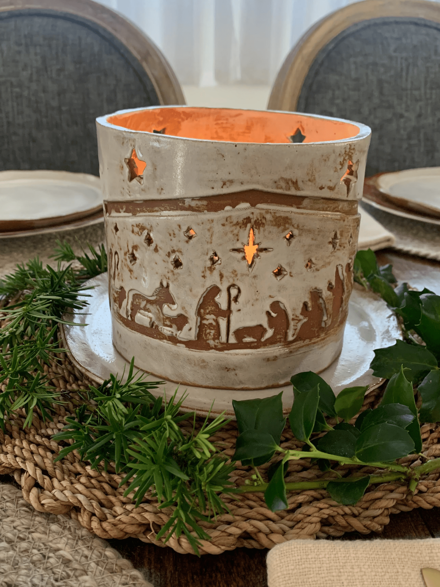 Nativity Lantern Centerpiece - Elevate Ceramics Co.