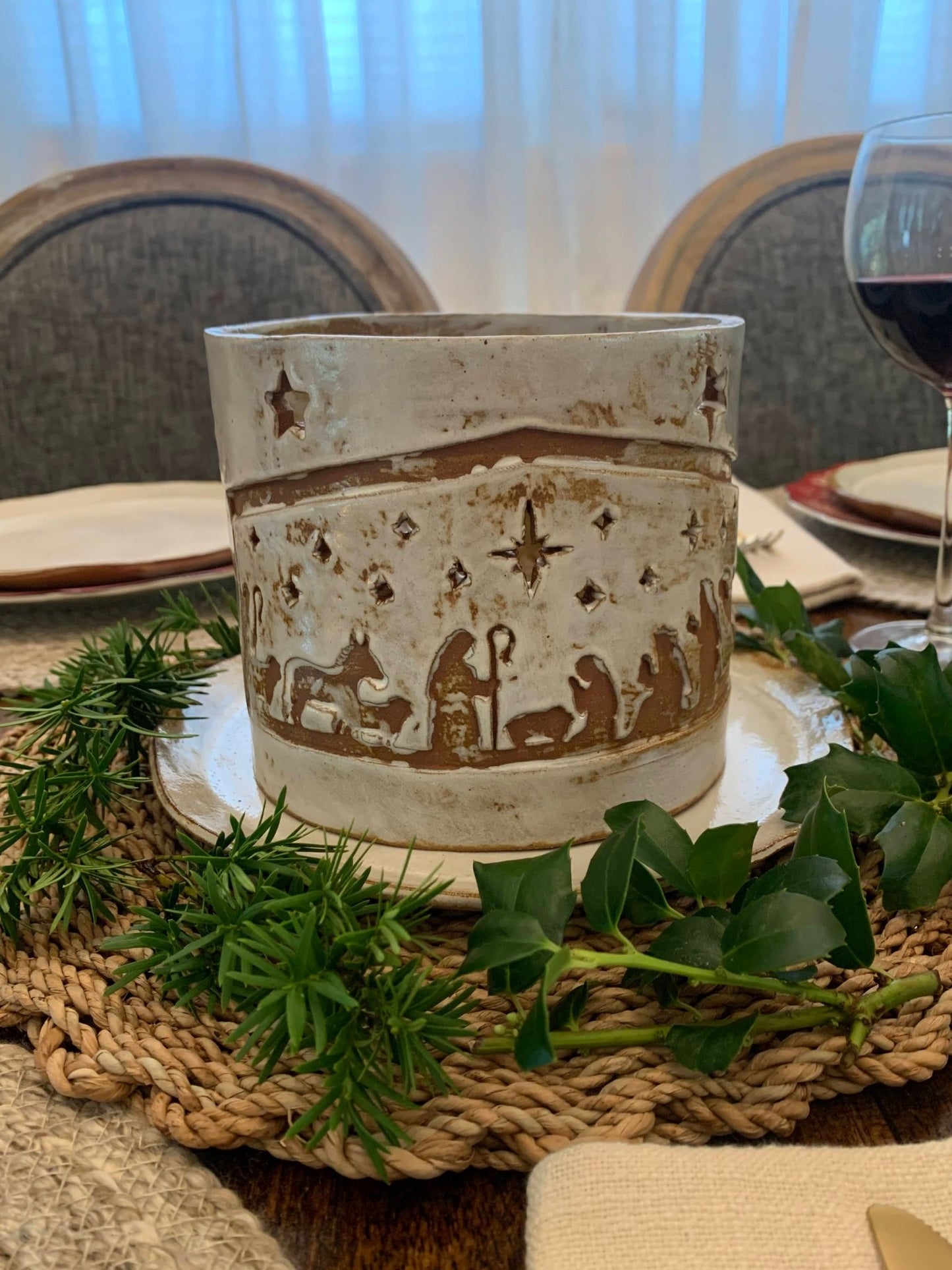 Nativity Lantern Centerpiece - Elevate Ceramics Co.
