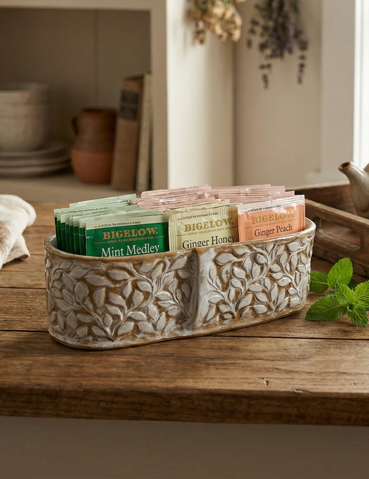 Willow Tea Organizer | Countertop Storage Caddy | Tea Gift