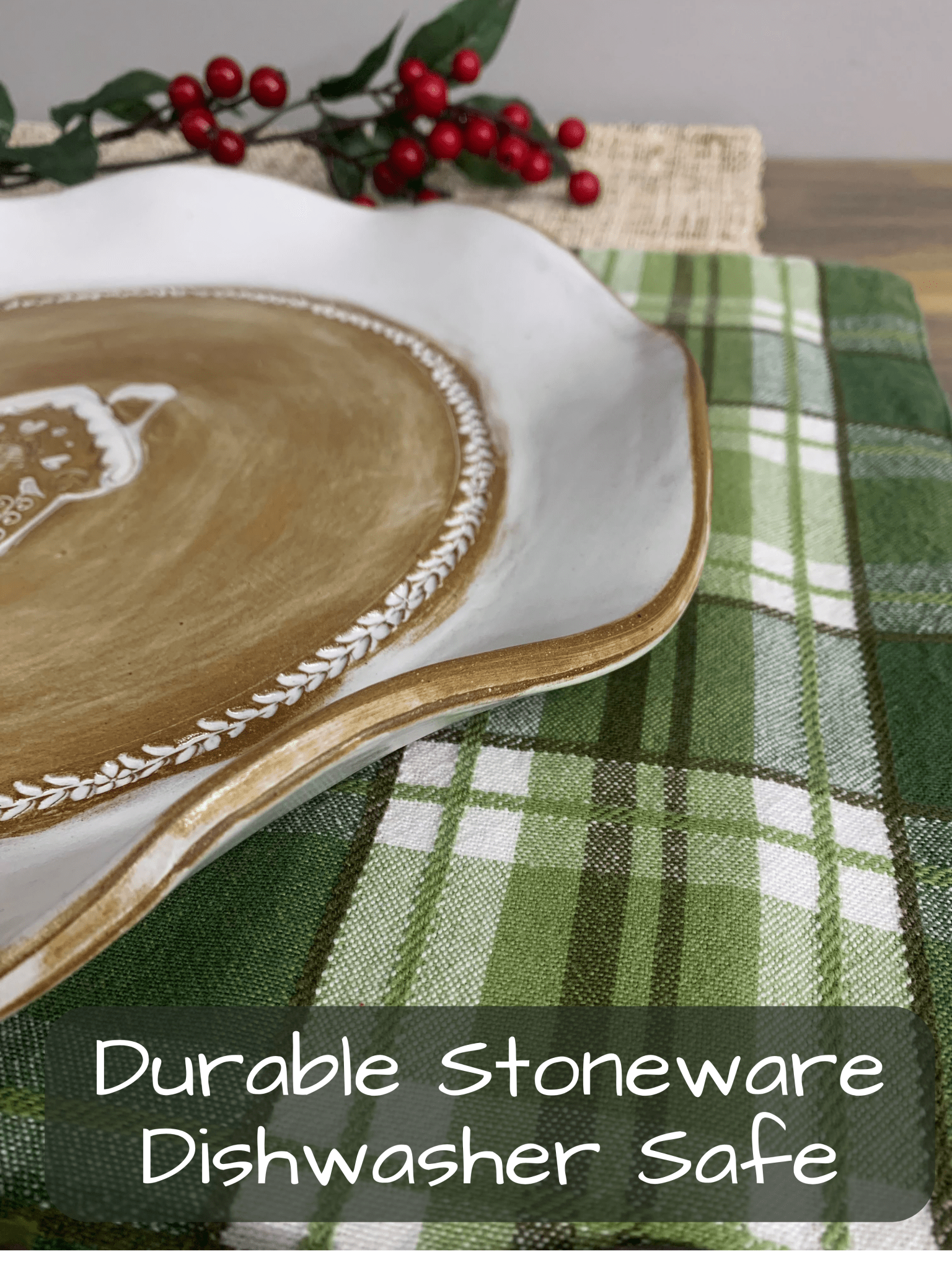 Ruffled Gingerbread House Plate - Elevate Ceramics Co.