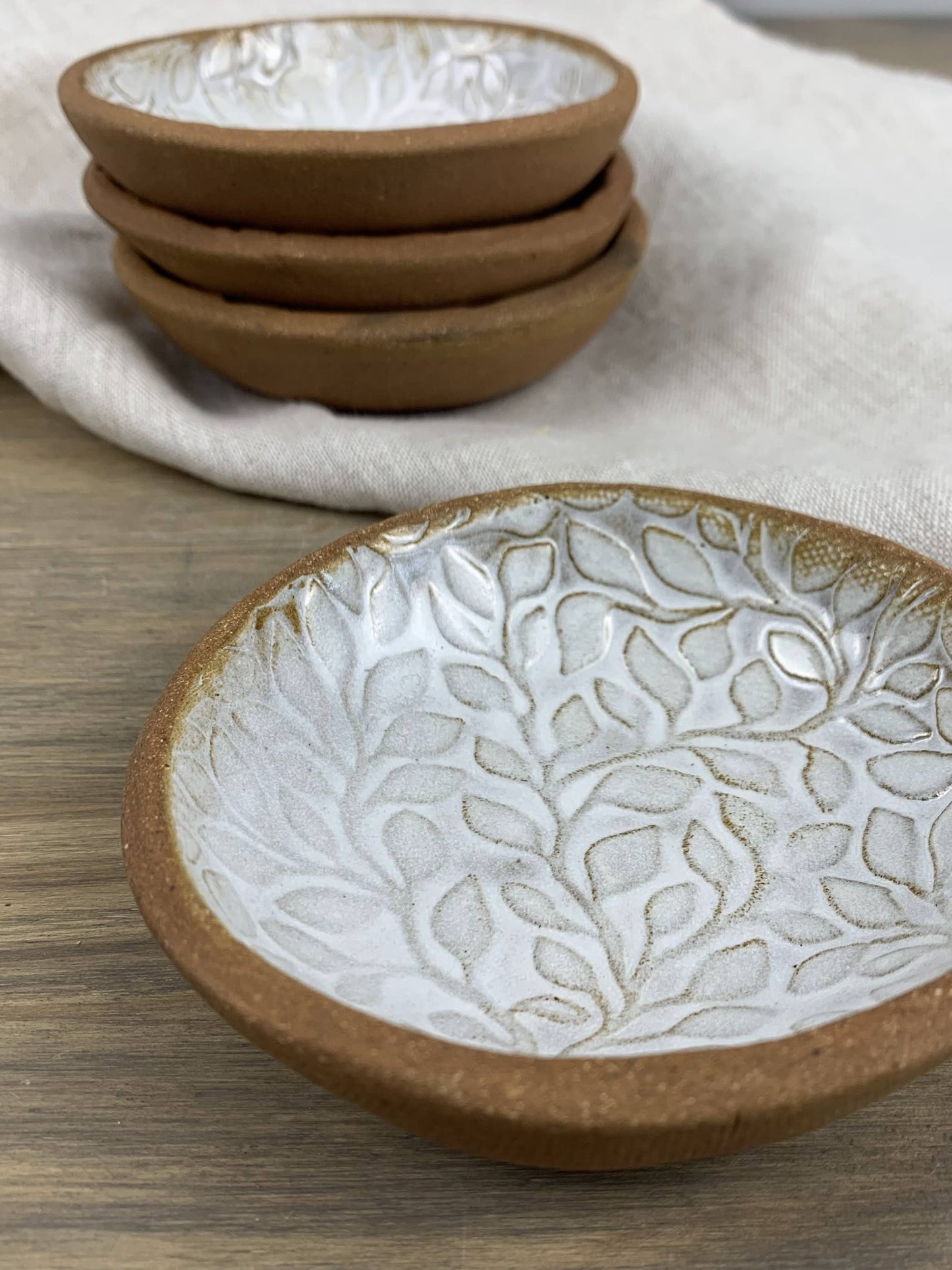 Willow Pottery Mini Bowls | Artisan Ceramic Dipping Bowls | Set of 4 or 6