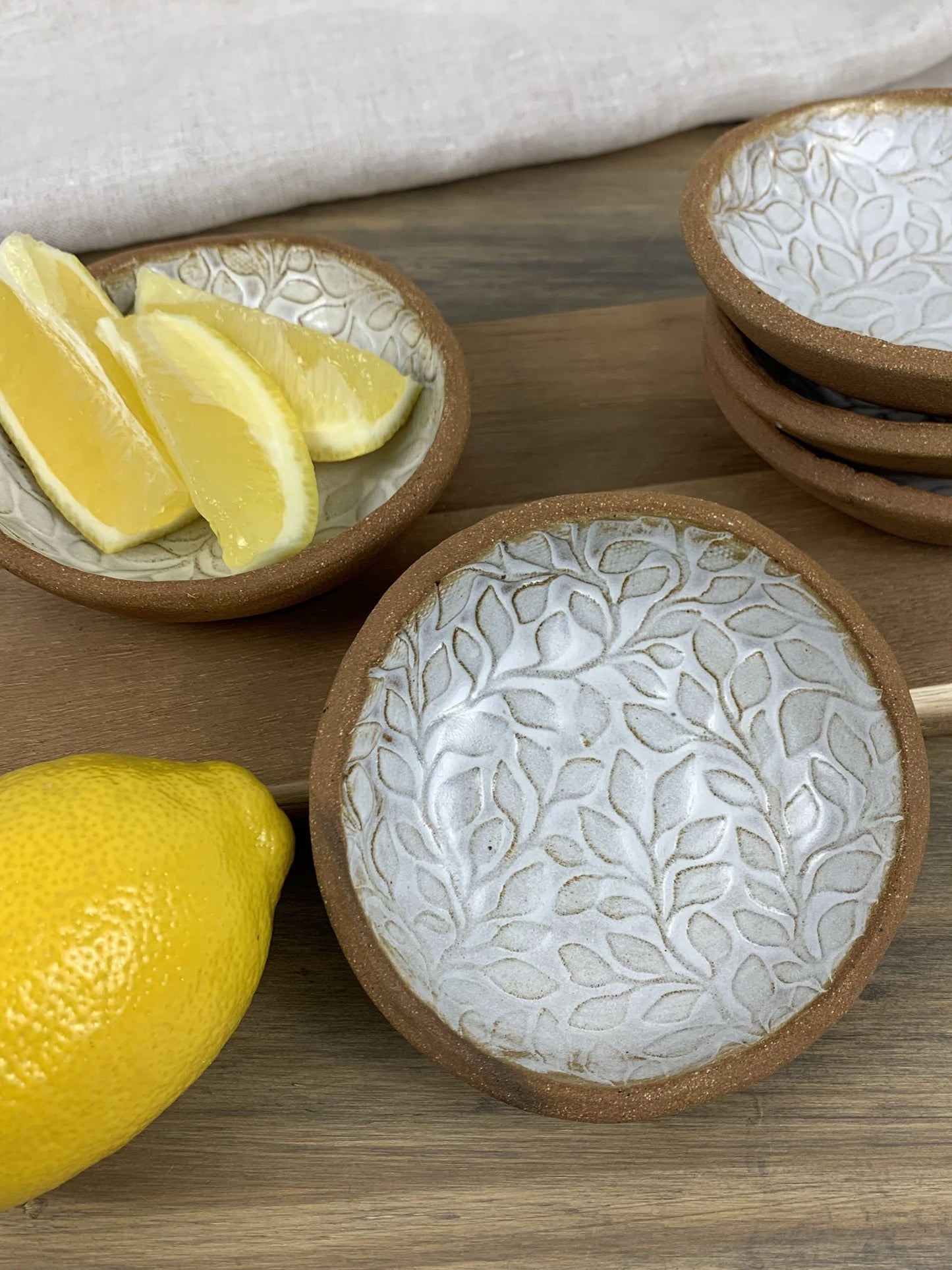 Willow Pottery Mini Bowls | Artisan Ceramic Dipping Bowls | Set of 4 or 6