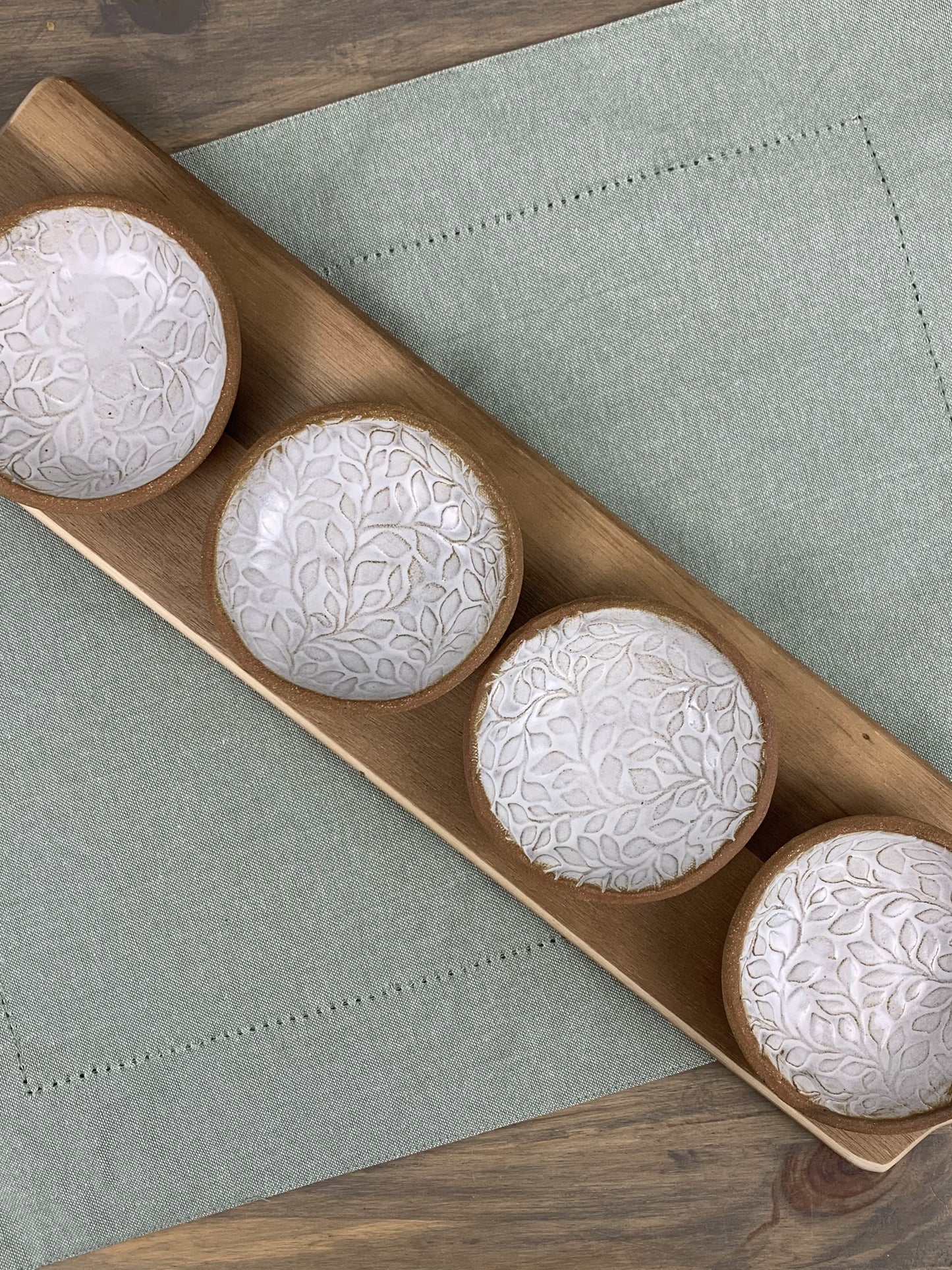 Willow Pottery Mini Bowls | Artisan Ceramic Dipping Bowls | Set of 4 or 6